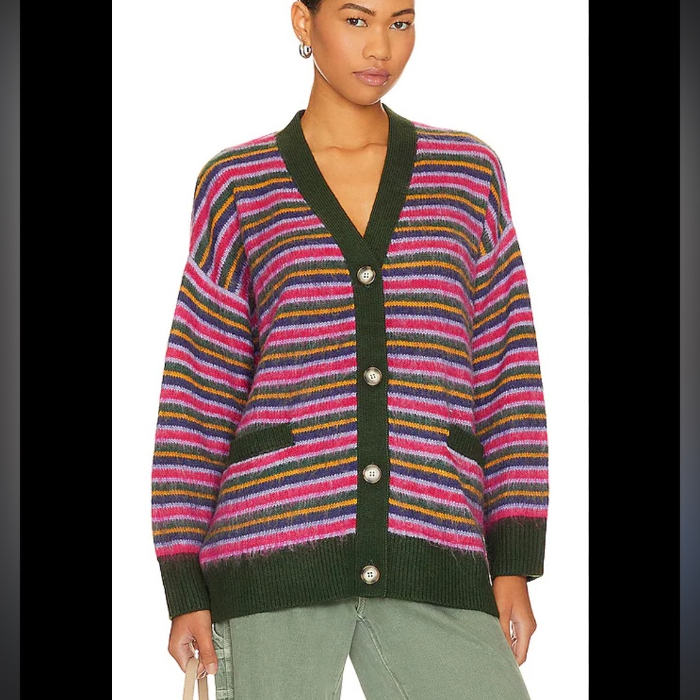 Daydreamer Garden Bloom Stripe Cardigan Sweater